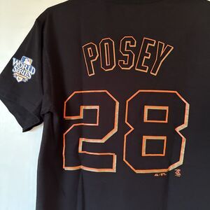 NWOT Buster Posey 2010 World Series Jersey Shirt Majestic Black | Large
